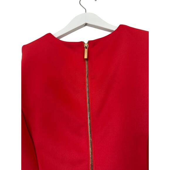 Calvin Klein Size Medium Peach Pink Orange Knee Length Sheath Work Career Dress - Picture 4 of 9